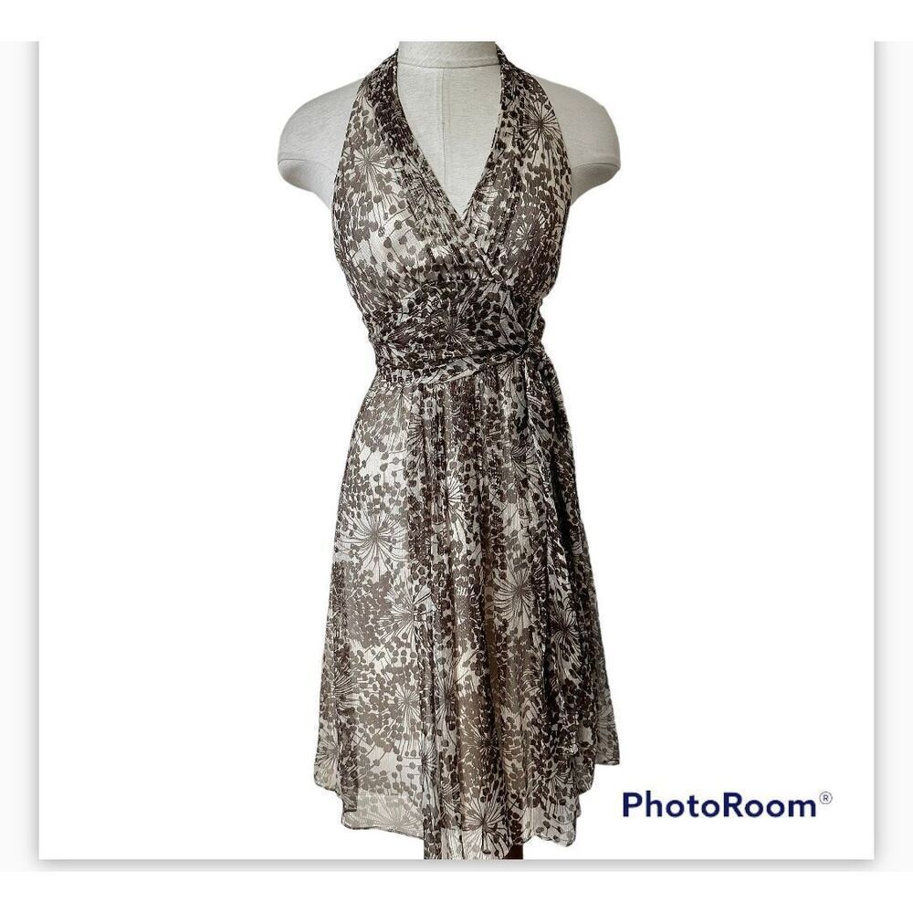 BCBG Maxazria brown halter dress